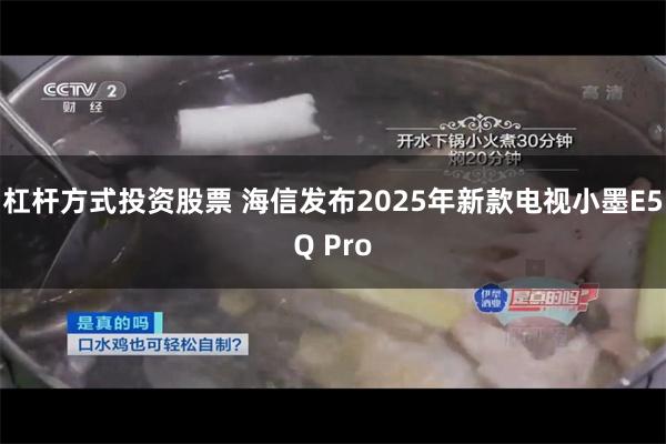杠杆方式投资股票 海信发布2025年新款电视小墨E5Q Pro