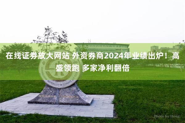 在线证劵放大网站 外资券商2024年业绩出炉！高盛领跑 多家净利翻倍