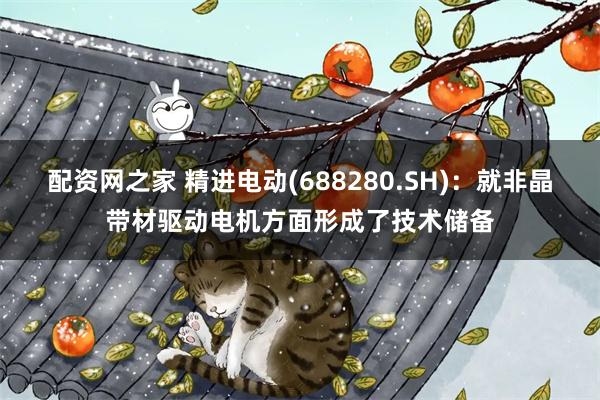 配资网之家 精进电动(688280.SH)：就非晶带材驱动电机方面形成了技术储备