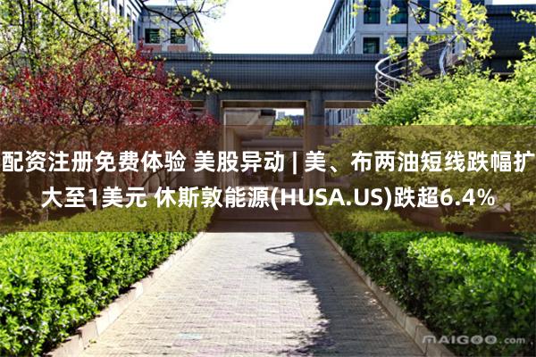配资注册免费体验 美股异动 | 美、布两油短线跌幅扩大至1美元 休斯敦能源(HUSA.US)跌超6.4%
