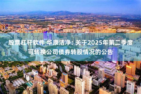 股票杠杆软件 华康洁净: 关于2025年第二季度可转换公司债券转股情况的公告
